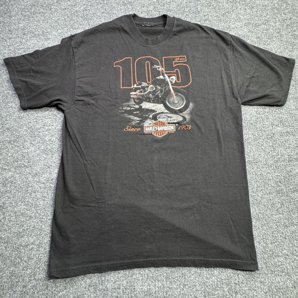 Harley Davidson T Shirt Mens XL Black Smoky Mountain 105th Anniversary 2008